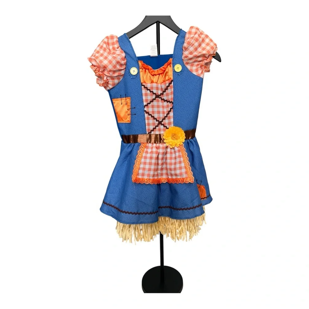 Charming‎ Blue and Orange Girls Halloween Scarecrow Cutie Costume M (8-10)